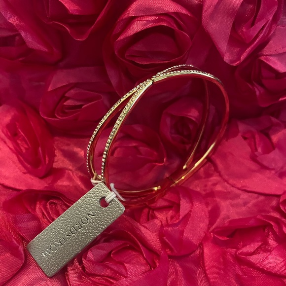 Pavé Crisscross Hinged Cuff Bracelet NORDSTROM - Picture 3 of 7